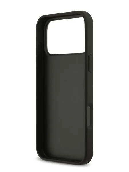 Guess для iPhone 17 Pro Max чехол PU 4G Double cardslot Triangle metal logo Hard Black