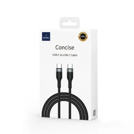 Кабель WIWU Concise USB-C to USB-C 1.2m 100W Black