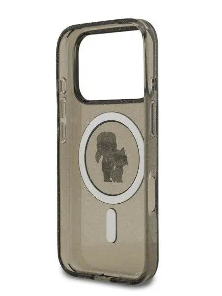 Lagerfeld для iPhone 17 Pro Max чехол IML NFT Karl & Choupette Hard Glitter Black (MagSafe)