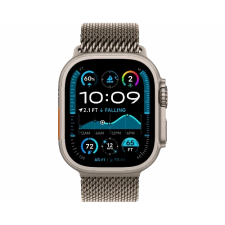 Apple Watch Series Ultra 2 49mm Natural Titanium Case with Titanium Milanese Loop M