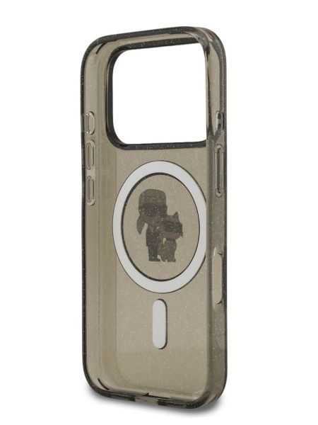 Lagerfeld для iPhone 17 Pro Max чехол IML NFT Karl & Choupette Hard Glitter Black (MagSafe)